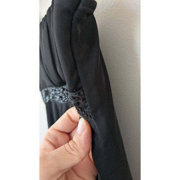 Vintage Y2K City Triangles Dress Juniors M (Fits XS-S) Babydoll Chiffon Beaded - Picture 2 of 14